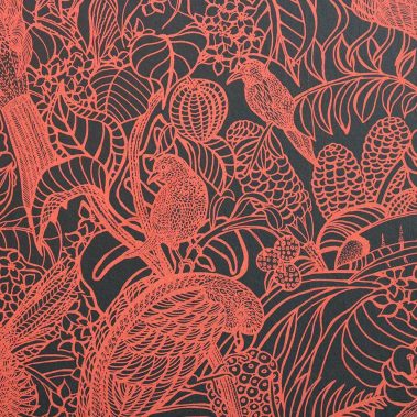 art deco wall design with tropical birds