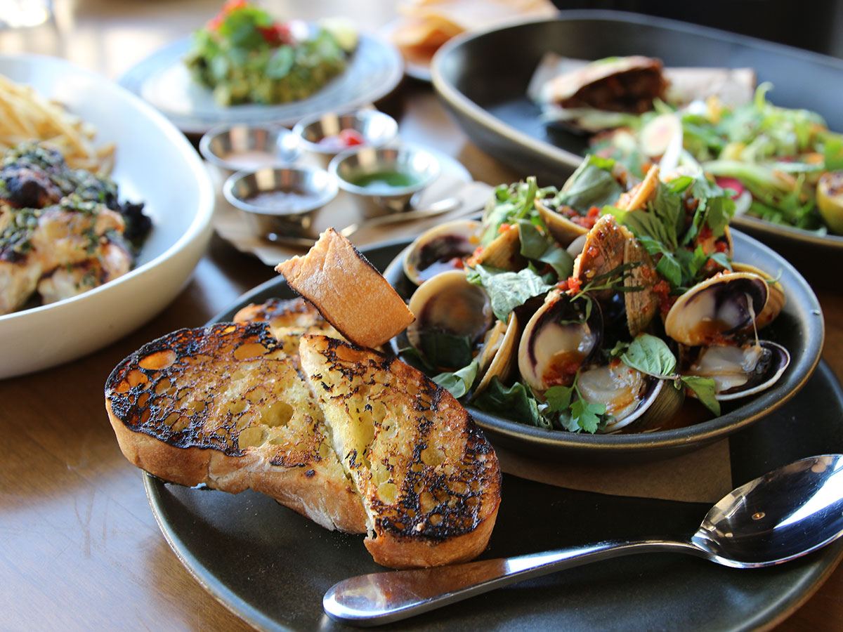 several dinner dishes on a table