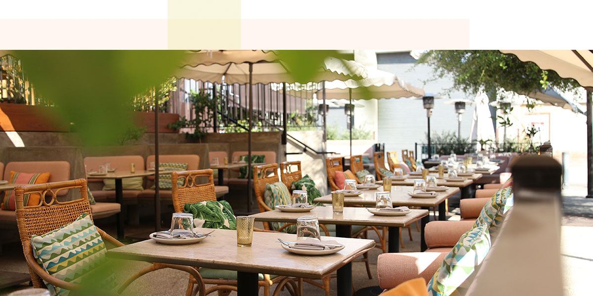 Tropical restaurant patio